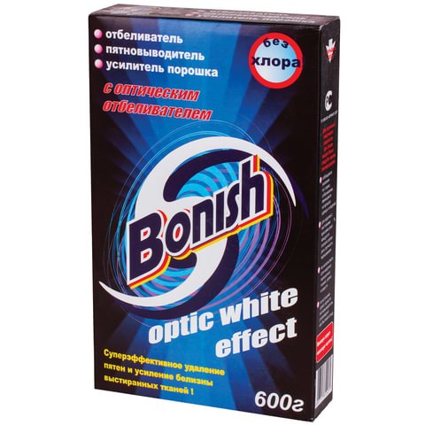 превью Средство для удаления пятен 600 г, BONISH (Бониш) «Optic white effect», без хлора