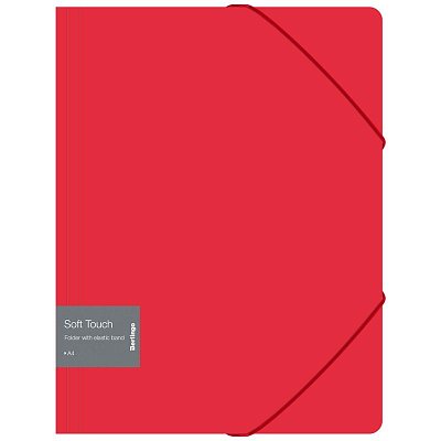 Папка на резинке Berlingo «Soft Touch» А4, 600мкм, красная