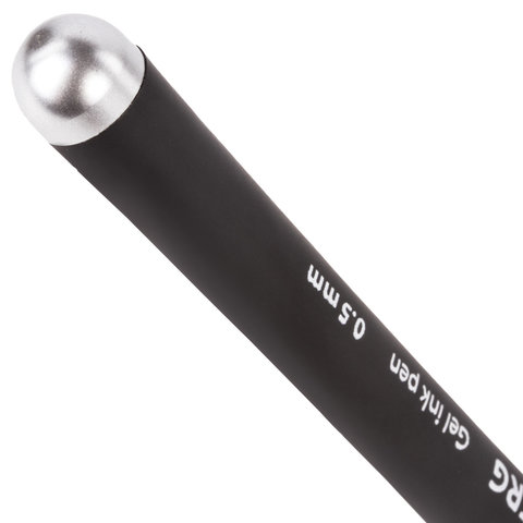 Ручка гелевая BRAUBERG SGP006b, корпус черный, игольчатый пишущий узел 0,5 мм, резиновый держатель, черная