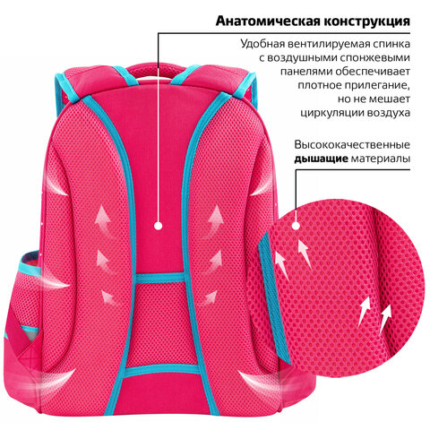 Ранец ЮНЛАНДИЯ LIGHT, 2 отделения, «Pretty mouse», 3D панель, 38×29х16 см