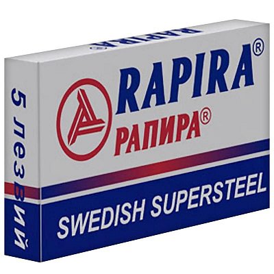 Сменные лезвия для бритья Rapira Swedish Supersteel для Т-образного станка (5 штук в упаковке)