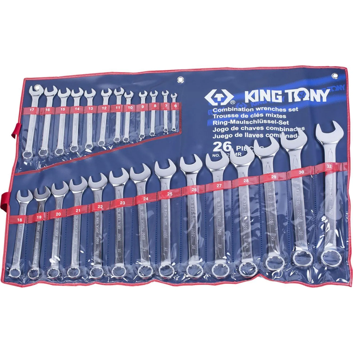 Набор ключей гаечных комбинированный King Tony 6-32 мм в чехле 26 штук (1226MR)