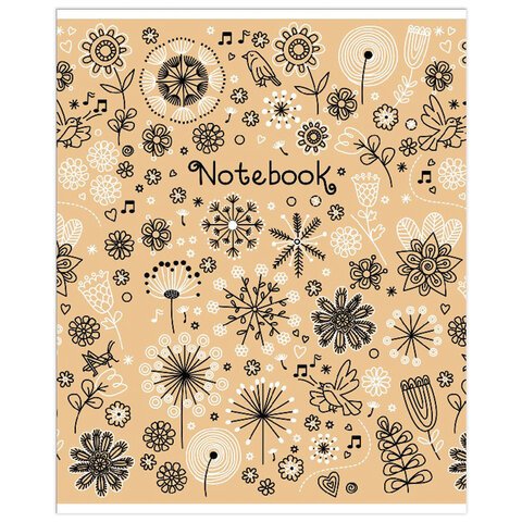 Тетрадь А5, 48 л., HATBER-ECO скоба, офсет №2 ЭКОНОМ, клетка, обложка мелованная бумага, «Паттерн»