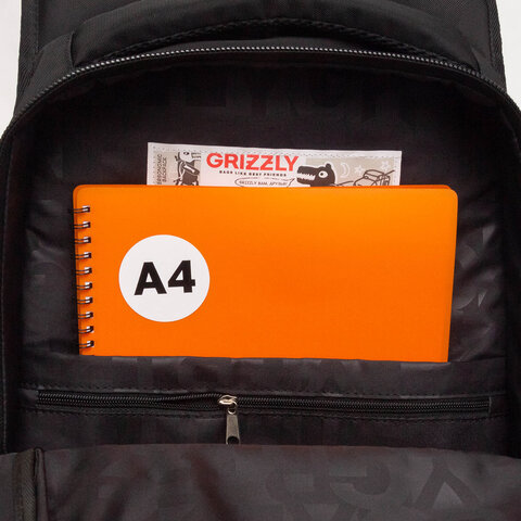 Рюкзак GRIZZLY школьный, анатомическая спинка, 3 отделения, для мальчиков, «ANGER», 42×31х22 см