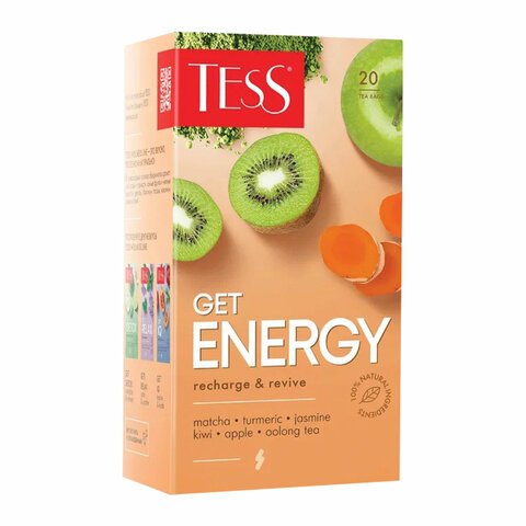 Чай Tess Get Energy recharge&revive улун 20 пакетиков