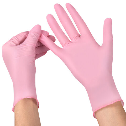 Перчатки нитриловые смотровые SFM Supersoft PINK100 пар (200 шт. )размер M (средний)розовые