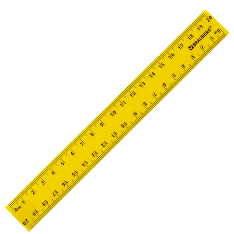 Линейки пластиковые 20 см, неоновые, BRAUBERG, НАБОР 4 штуки, пенал