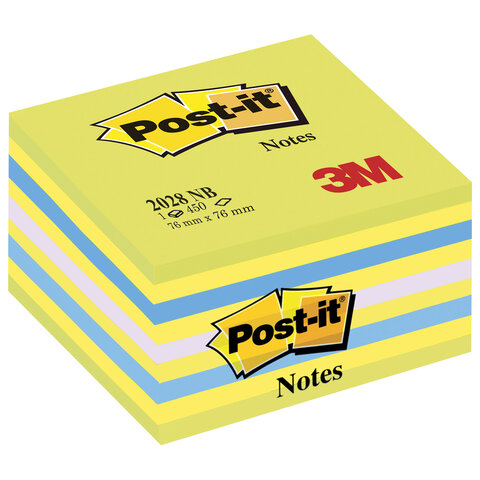 превью Блок-кубик 3M Post-it 2028-NB (76?76мм, 5 цветов неоновый зеленый)