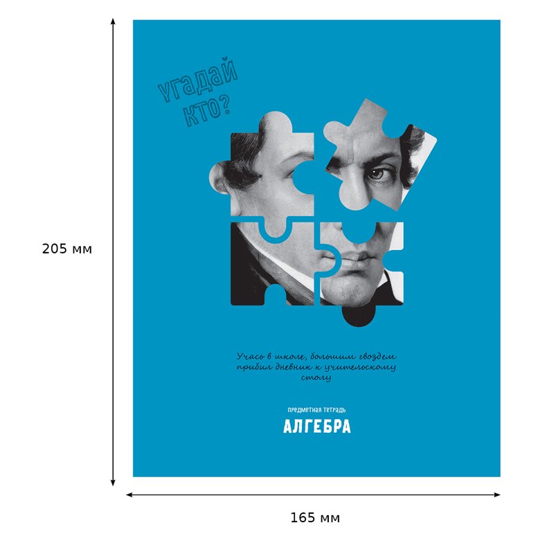 Тетрадь предметная 48л. BG «Угадай кто» - Алгебра, матовая ламинация, выборочный лак
