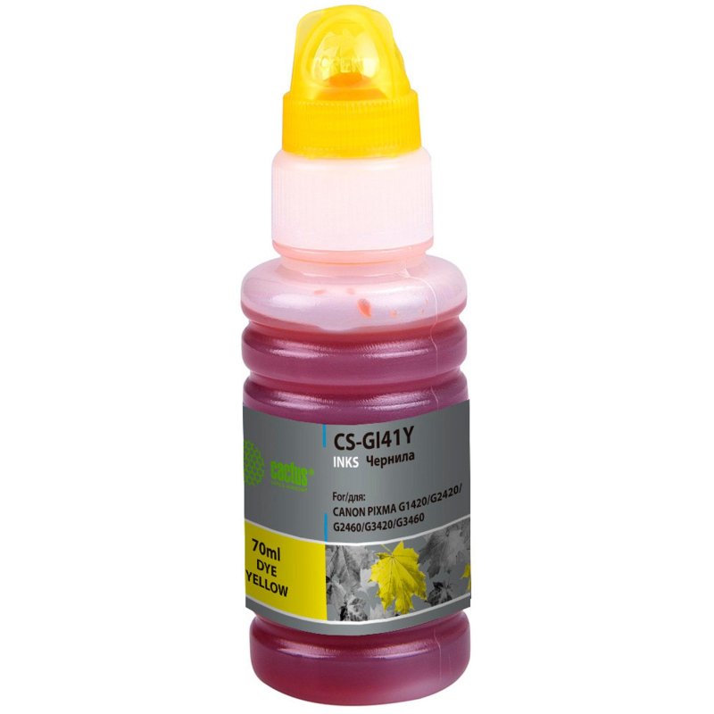 превью Чернила Cactus CS-GI41Y GI-41 Y жел. 70мл для Canon PIXMA G1420/G2420/G3460