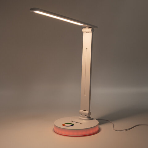 Настольная лампа-светильник, ночник SONNEN RG-001, 30 LED, 6 Вт, 3 режима, RGB-подсветка, белый