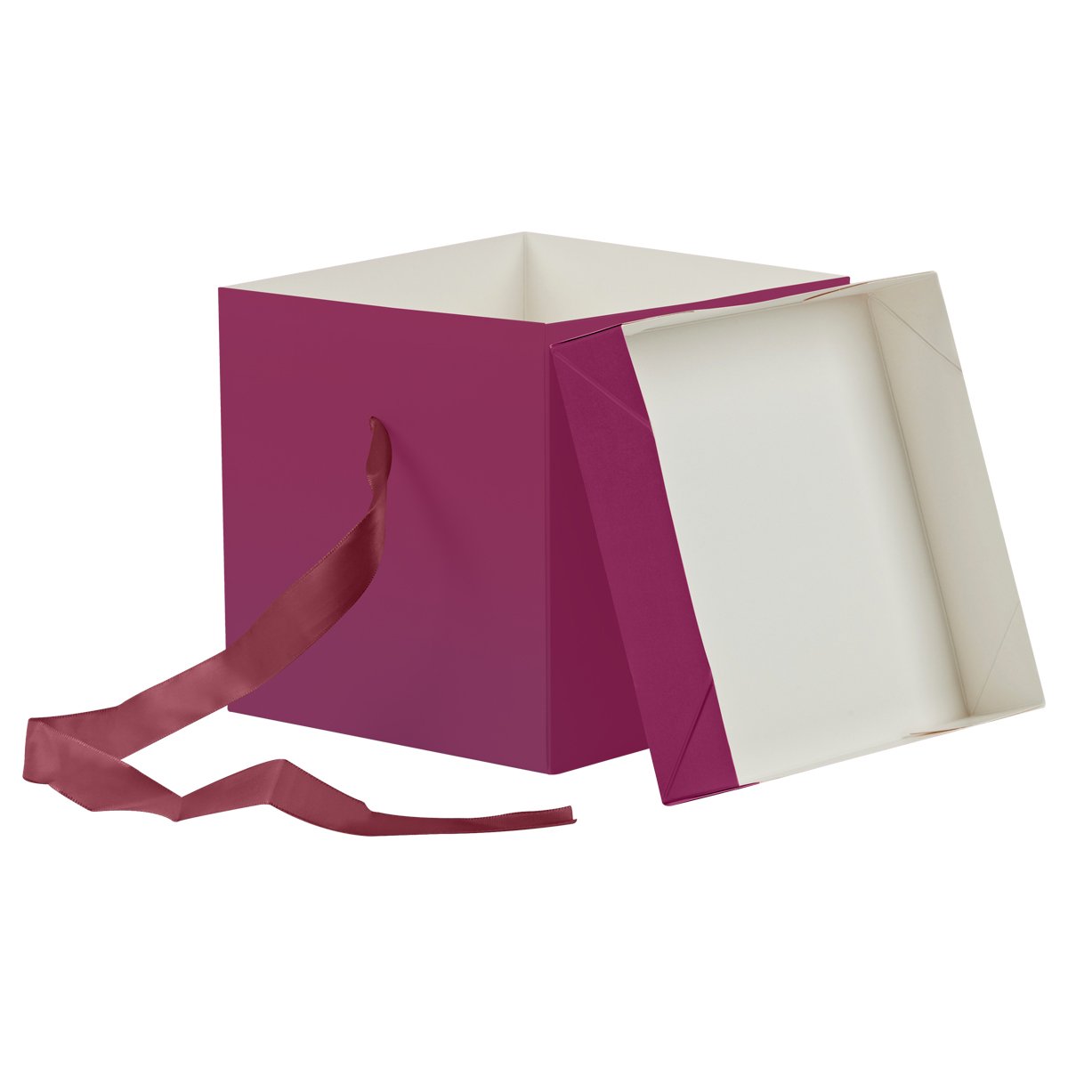 Коробка складная подарочная MESHU «Persian Red», (15×15×15см), с лентой