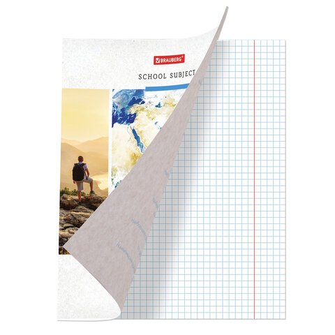 Тетрадь предметная «УЧЕНЬЕ СВЕТ» 48 л., обложка картон, ГЕОГРАФИЯ, клетка, подсказ, BRAUBERG ЭКО, 403529
