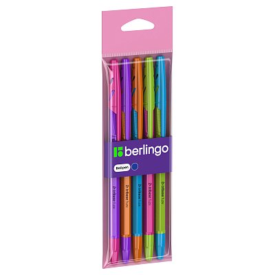 Ручка шариковая Berlingo «Tribase Fuze», синяя, 0.7мм, 5шт, пакет с европодвесом