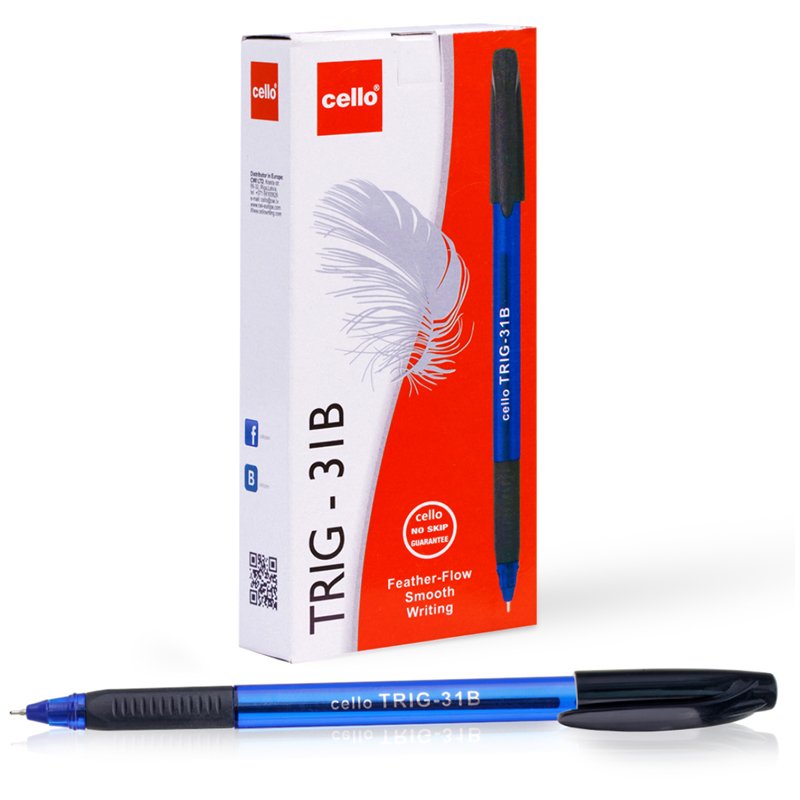 Ручка шариковая Cello «Tri-Grip blue barrel» синяя, 0.7мм, грип, штрих-код