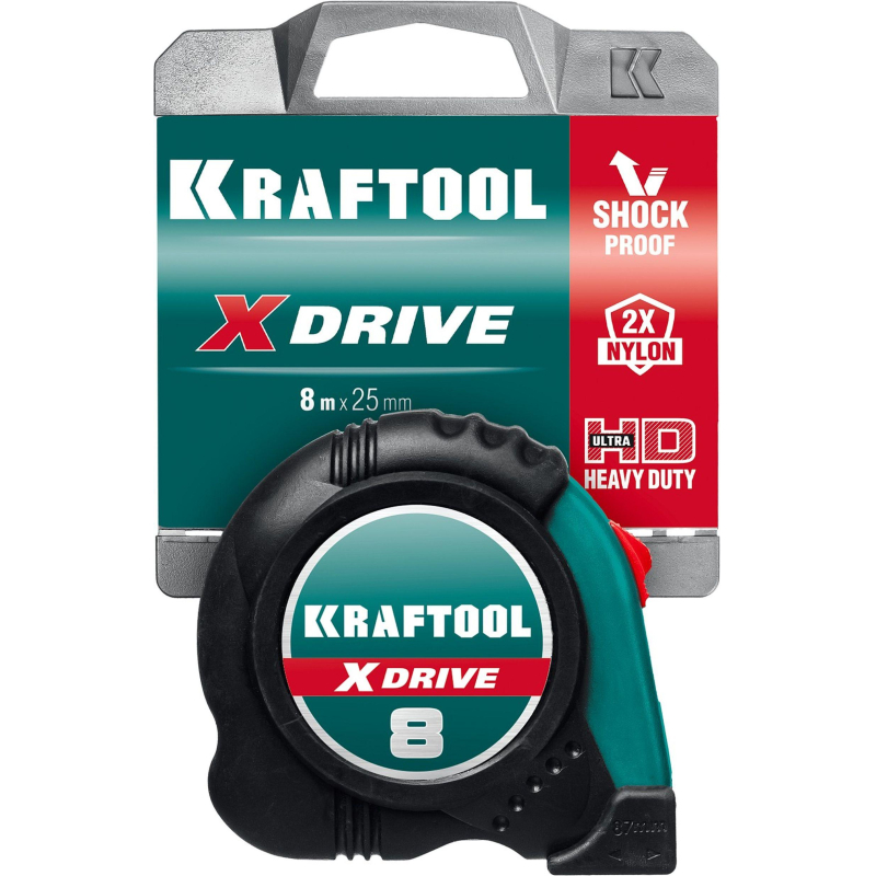 Рулетка KRAFTOOL X-Drive, 8 м х 25 мм (34122-08)