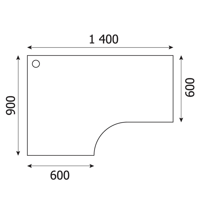 Стол эргономичный Easy Standard левый (светлый дуб/серый, 1400×900×740 мм)
