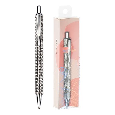 Ручка шариковая автоматическая MESHU «Ice diamond» синяя, 1.0мм