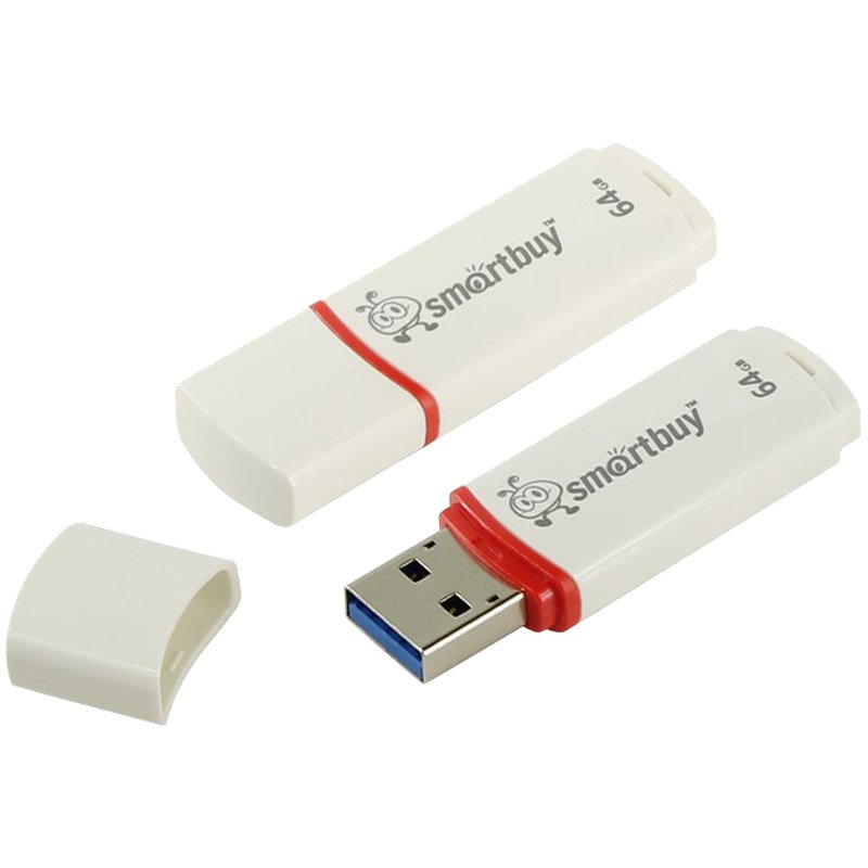 Флеш-память SmartBuy Crown 64 Gb USB 2.0 белая