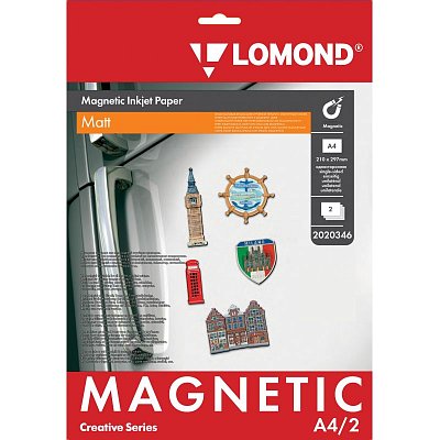 Бумага с магнитным слоем LOMOND матовая для струйной печати, A4, 2 л., 620 г/м2, 2020346