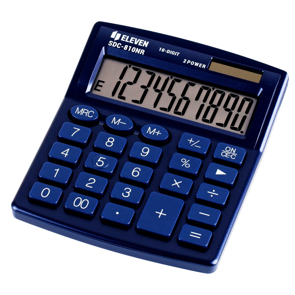 превью Калькулятор настольный Eleven SDC-810NR-NV, 10 разрядов, двойное питание, 127×105×21мм, темно-синий