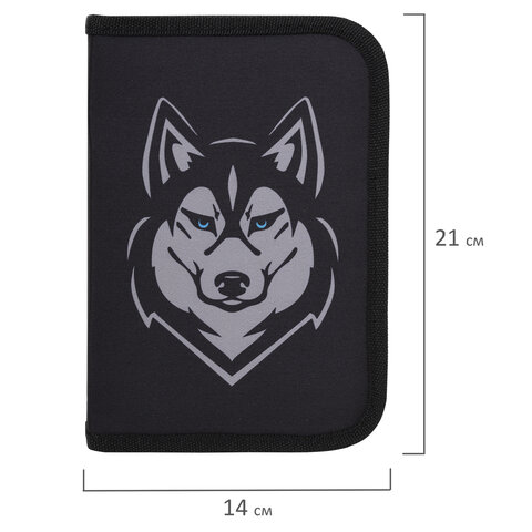 Пенал BRAUBERG, 1 отделение, полиэстер, 21×14 см, «Husky»