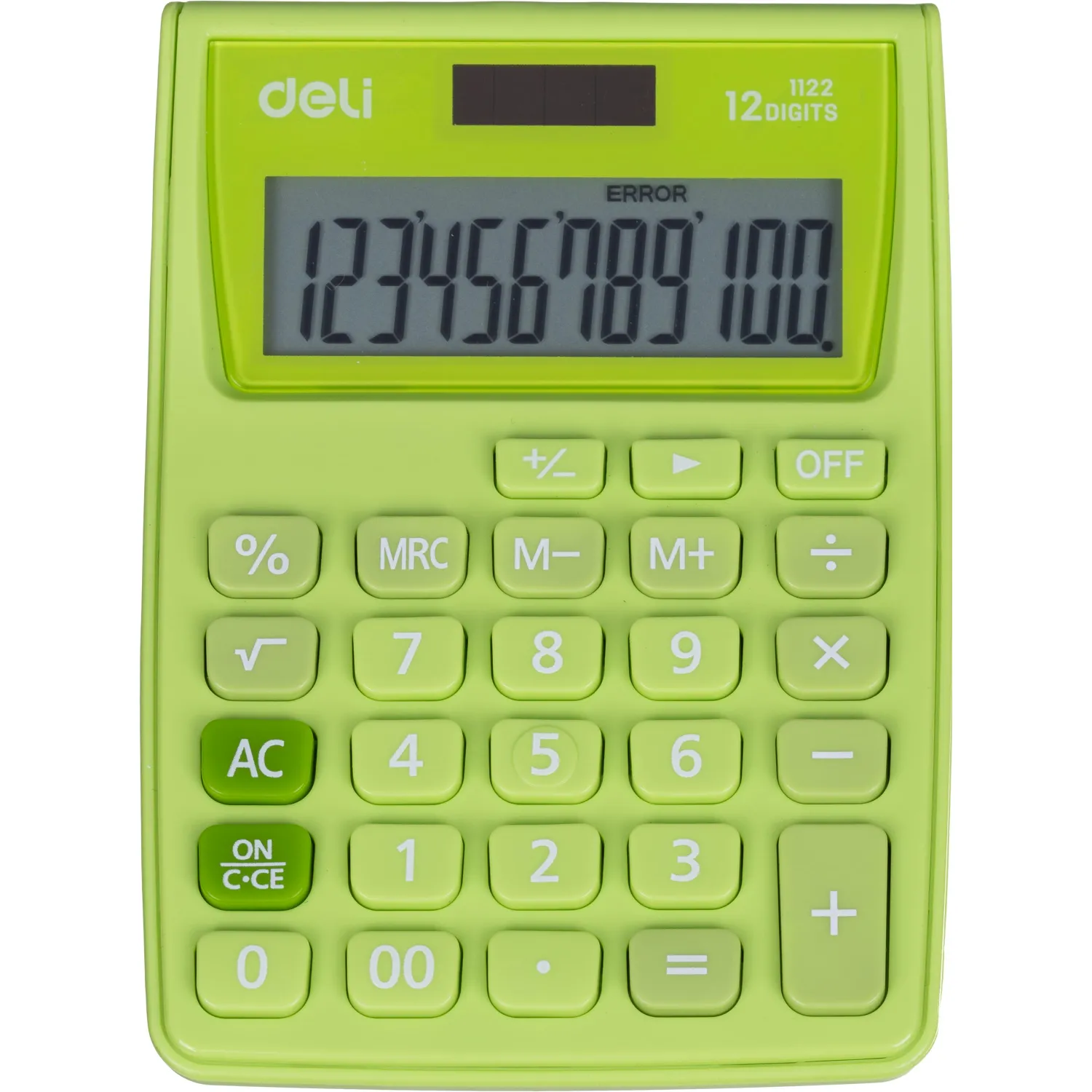 Калькулятор карманный Deli E1122, 12-р, дв. пит., 120×86мм, зеленый