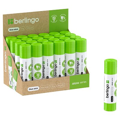 Клей-карандаш Berlingo «Green Series», 21г, растительные компоненты (крахмал)