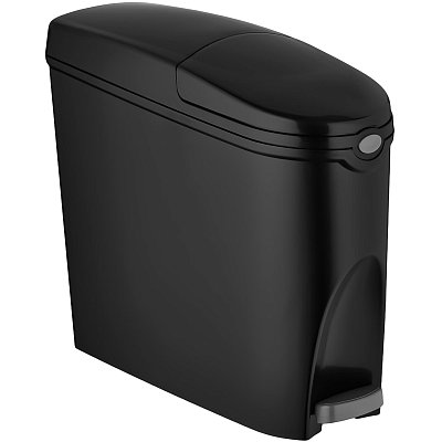 Ведро мусорное с педалью Luscan Slim 20 л, черное, пластик