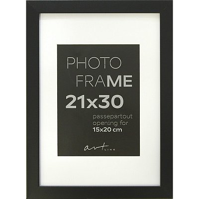 Рамка пластиковая с паспарту Gloria Black 21×30 см черная