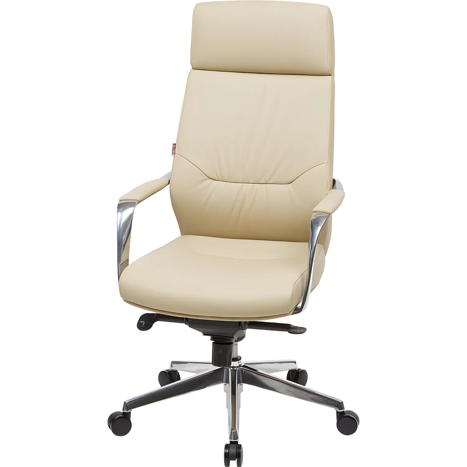 превью Кресло для руководителя Easy Chair 570 МL бежевое (натуральная кожа с компаньоном, металл)