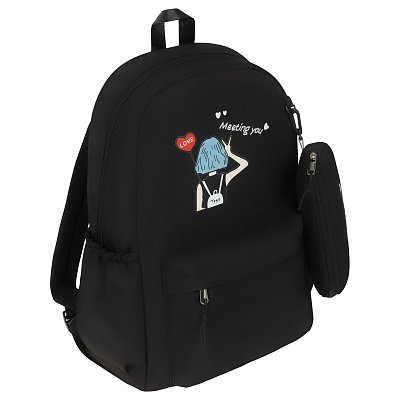 Рюкзак MESHU «Heart», 43×30×13см, 1 отделение, 3 кармана, уплотненная спинка, в комплекте пенал 19.5×9.5×2см
