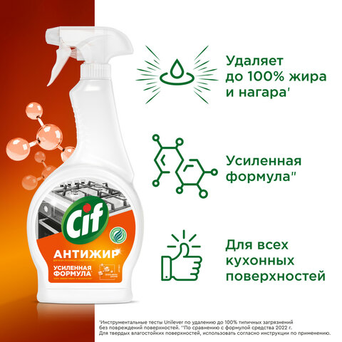 Средство для чистки плитдуховокгрилей от жира/нагара 500мл CIF Антижир «Цитрус», 