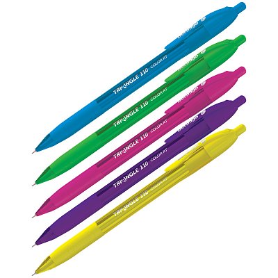 Ручка шариковая автоматическая Berlingo «Triangle 110 RT Color» синяя, 0.7мм, трехгр., игол. стержень