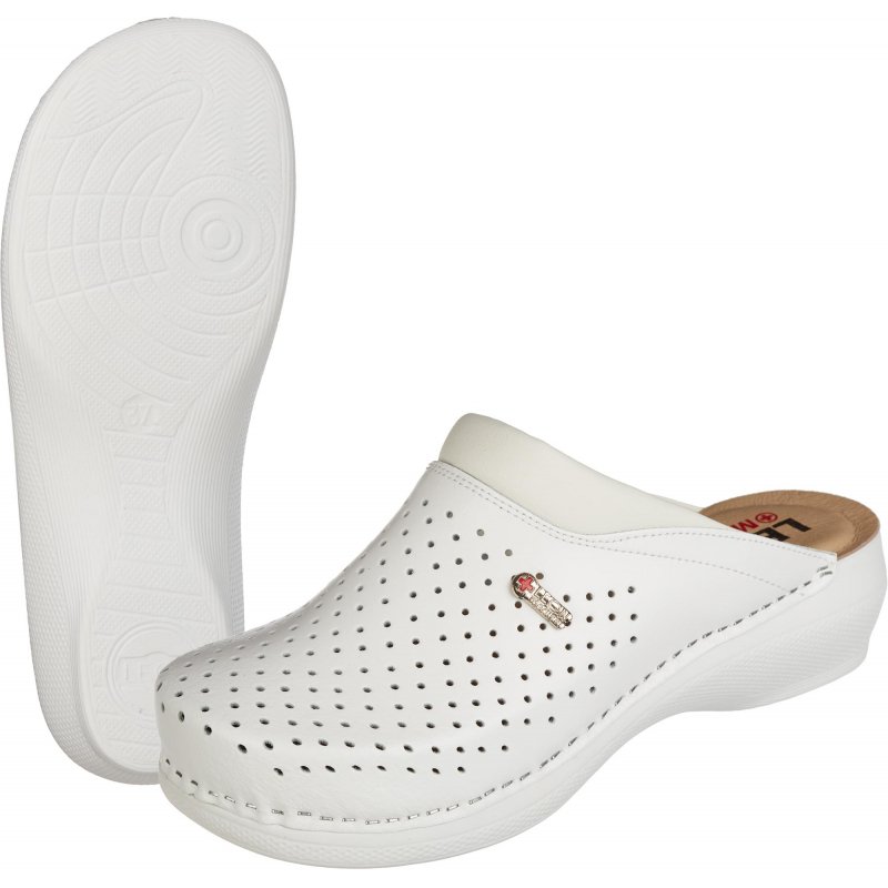 превью Сабо женские Leon MED100 ПУ из натуральной кожи белые размер 41