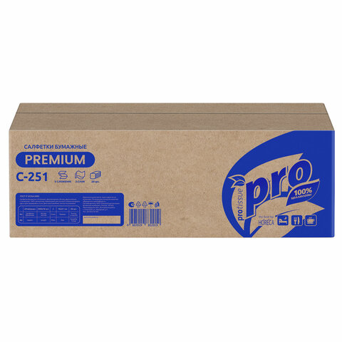 Салфетки 200 шт. PROtissue (Система N4) PREMIUM, 2-слойные, КОМПЛЕКТ 20 шт., 21×16 см, V-сложение, белые