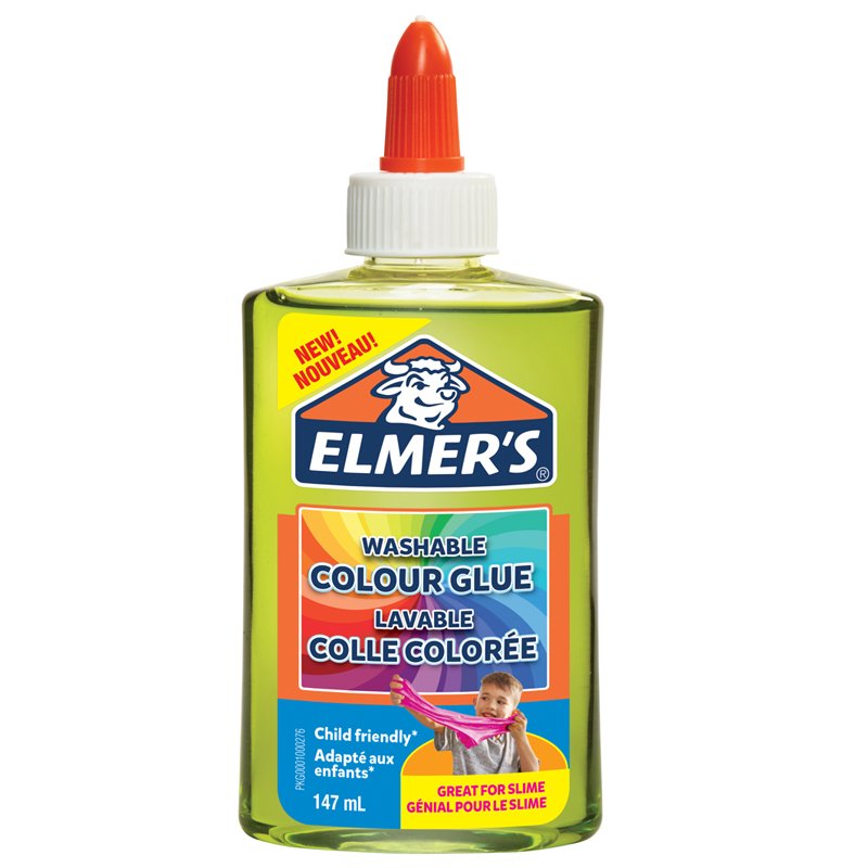 Клей канцелярский Elmers «Colour Glue», 147мл, для слаймов, зеленый, полупрозрачный