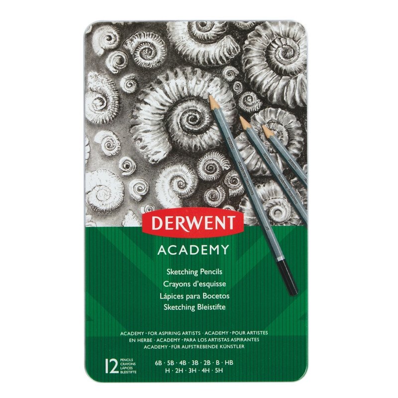 превью Набор карандашей чернографитных Derwent Academy Sketching Tin 12 штук 5H-6B