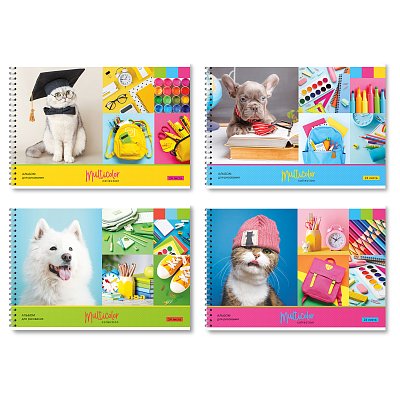 Альбом для рисования 24л., А4, на гребне BG «Multicolor»
