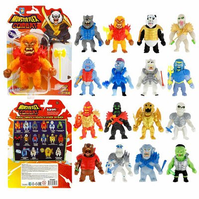 Фигурка-тянучка антистресс «MONSTER FLEX COMBAT» броня + оружие, 15 см, АССОРТИ, 16 видов, 1TOY