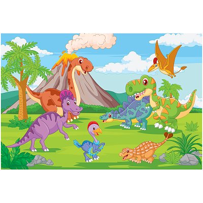 Пазл 24 эл. Maxi ТРИ СОВЫ «Динозавры на лужайке»