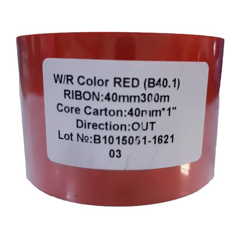 превью Риббон Wax/Resin Premium red 40 мм х 300 м OUT (диаметр втулки 25.4 мм)