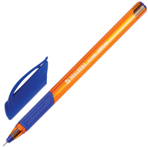 Ручка шариковая масляная BRAUBERG «Extra Glide GT Tone Orange», СИНЯЯ, узел 0.7 мм, линия письма 0.35 мм