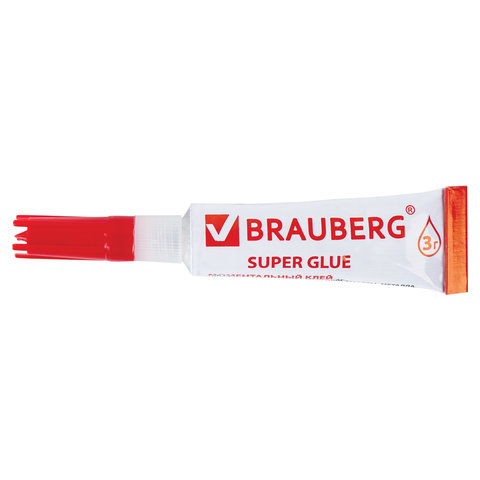 Клей моментальный (суперклей) BRAUBERG, ПРОЧНЫЙ, НОВАЯ УПАКОВКА 3 г, 605566