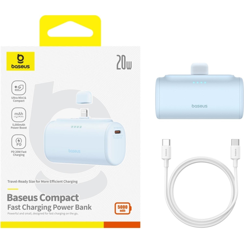 Внешний аккумулятор Baseus Compact MFI 5k mAh 20W BL (BAS-P1006830731300)