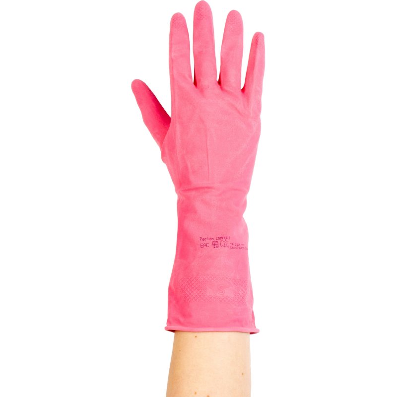 Перчатки резиновые Paclan Practi Comfort розовые 4076614 р. L