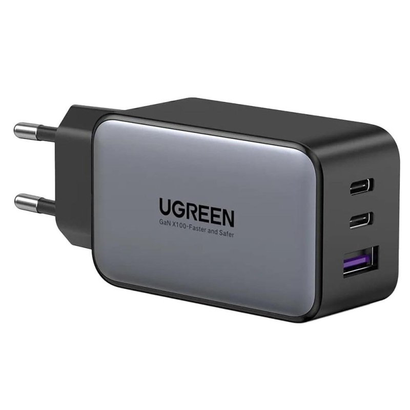 превью Зарядное устройство UGREEN сетевое USB A +2 USB C 65 W GAN Fast Char(10335)