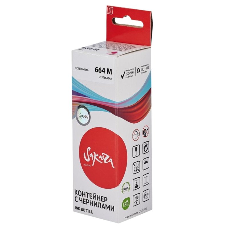 Чернила Sakura C13T66434A (664 M) пур. для Epson L100/200/300