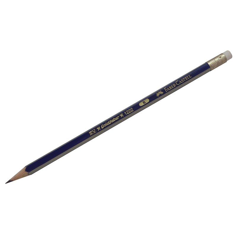 превью Карандаш ч/г Faber-Castell «Goldfaber 1222» B, с ластиком, заточен. 