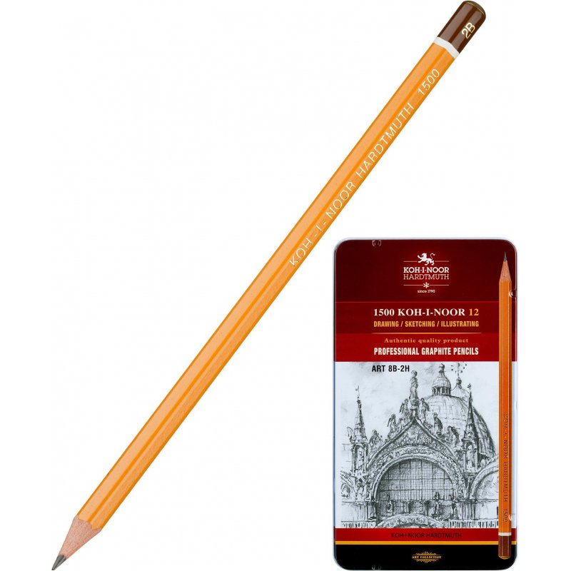 Карандаш чернографитный KOH-I-NOOR 1502/II 8B-2H 12шт./наб.